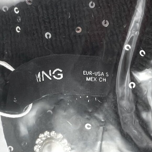 Mango - Ladies, Tweed Cardigan with Jewel Button - Black. Size: S. NWT - Picture 4 of 16